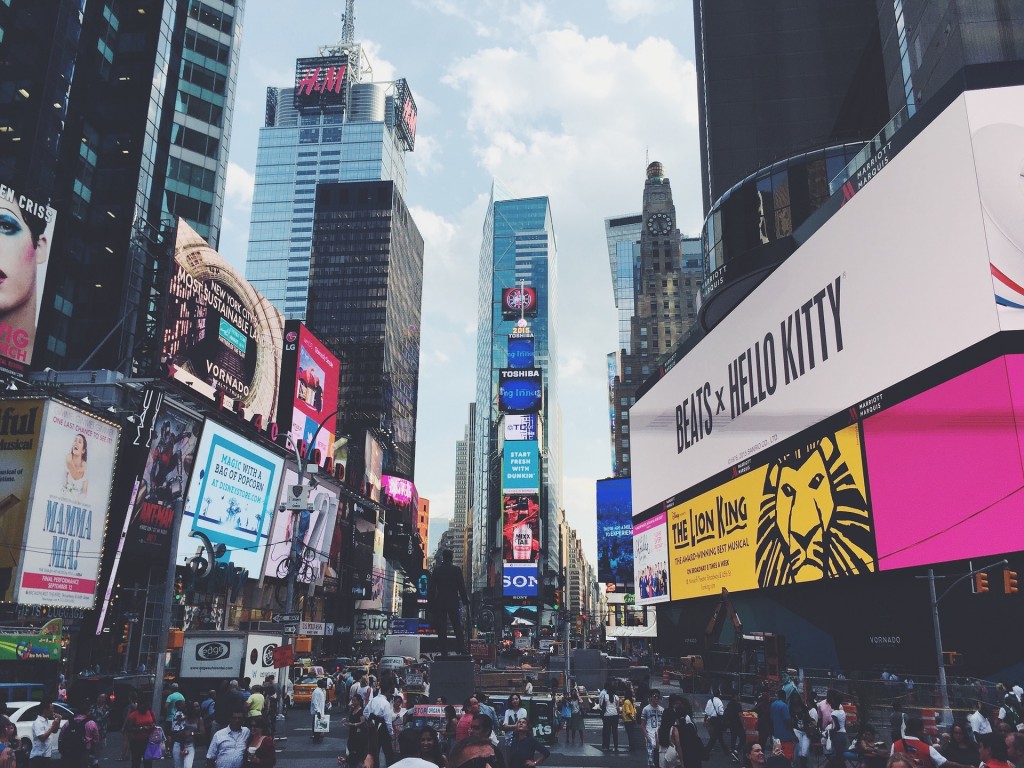 Times Square can get particularly crowded during the holiday seasons. 